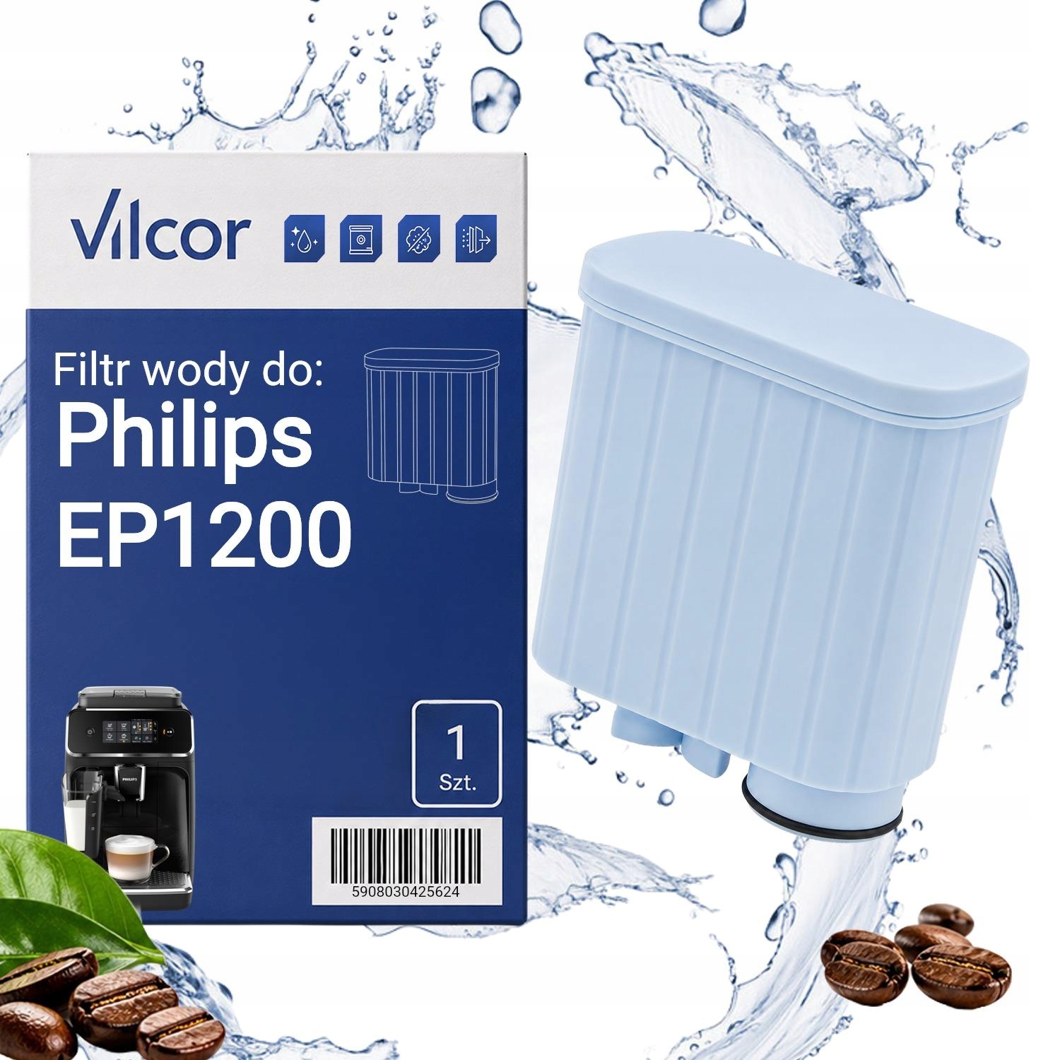 Filtr Do Ekspresu Philips EP1200 Ciśnieniowy, Wydajny, Wody, Ochrona