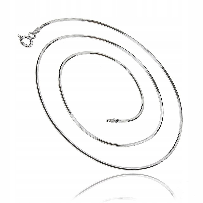 

Srebrny łańcuszek 45 cm żmijka diamentowana 015