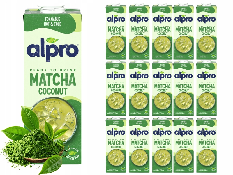 Alpro napój kokosowy Matcha gotowy do picia Zestaw 16 x 1 L