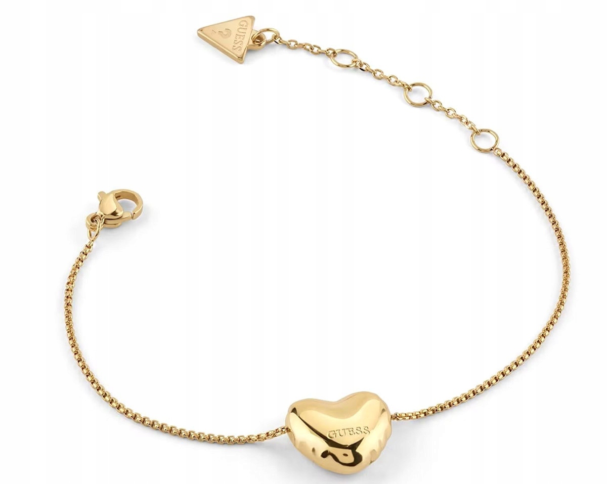 Zlatý Ocelový Dámský Náramek Guess Iconique Srdce JUBB05542JWYGS