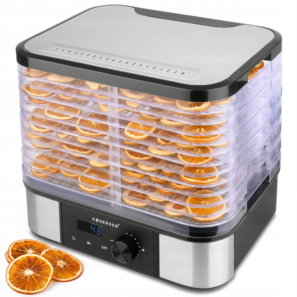 Duża Suszarka do grzybów 7 Tacek! warzyw owoców ziół Kohersen Max Timer 48H