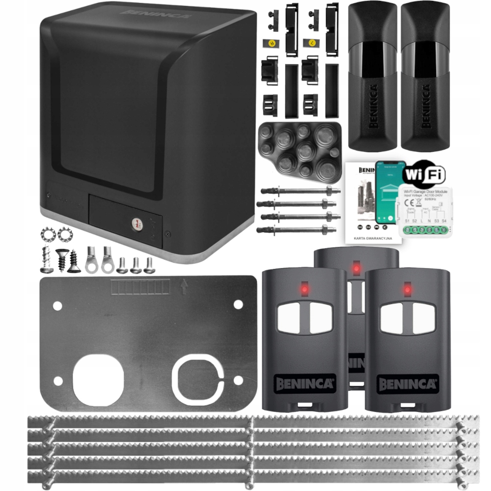 Beninca KWOLF424 Zestaw do bramy przesuwnej 450kg 3 piloty Led WiFi Listwa