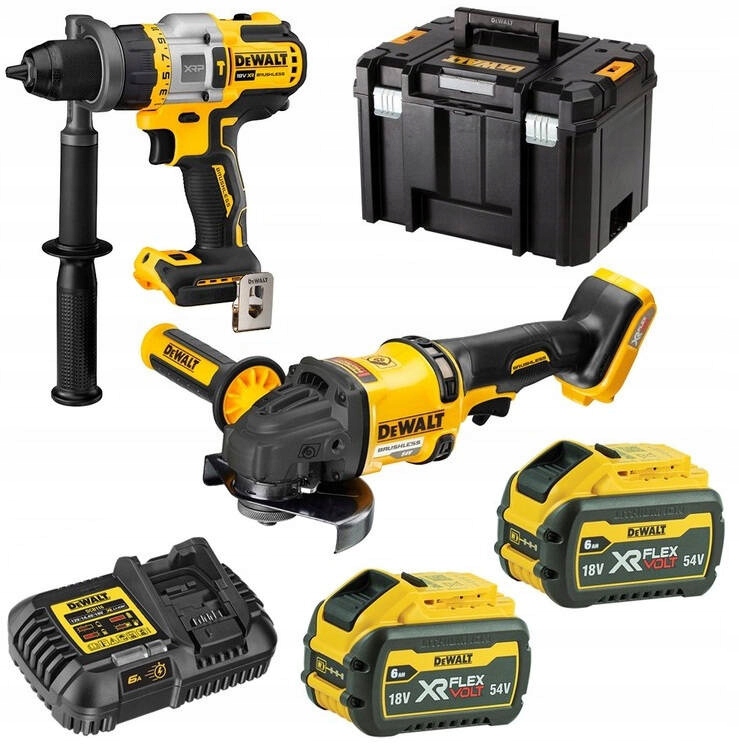 Wkrętarka DCD999 Szlifierka DCG418 2x6,0Ah 18V/54V DeWalt DCK2016T2T Kufer