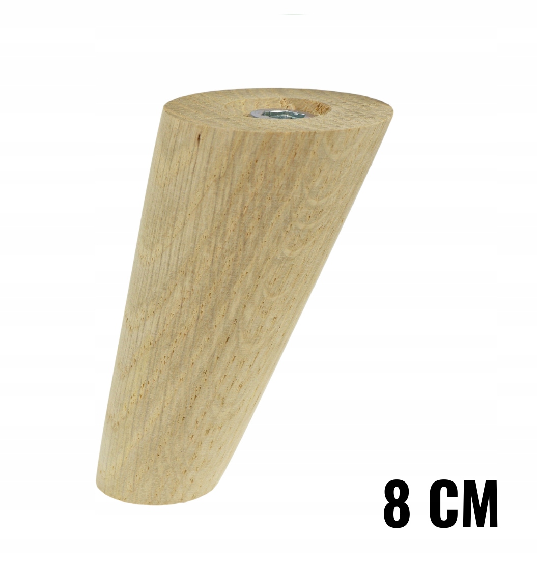 

1x Noga nóżki dębowe 8 cm dąb nóżka skośna surowa