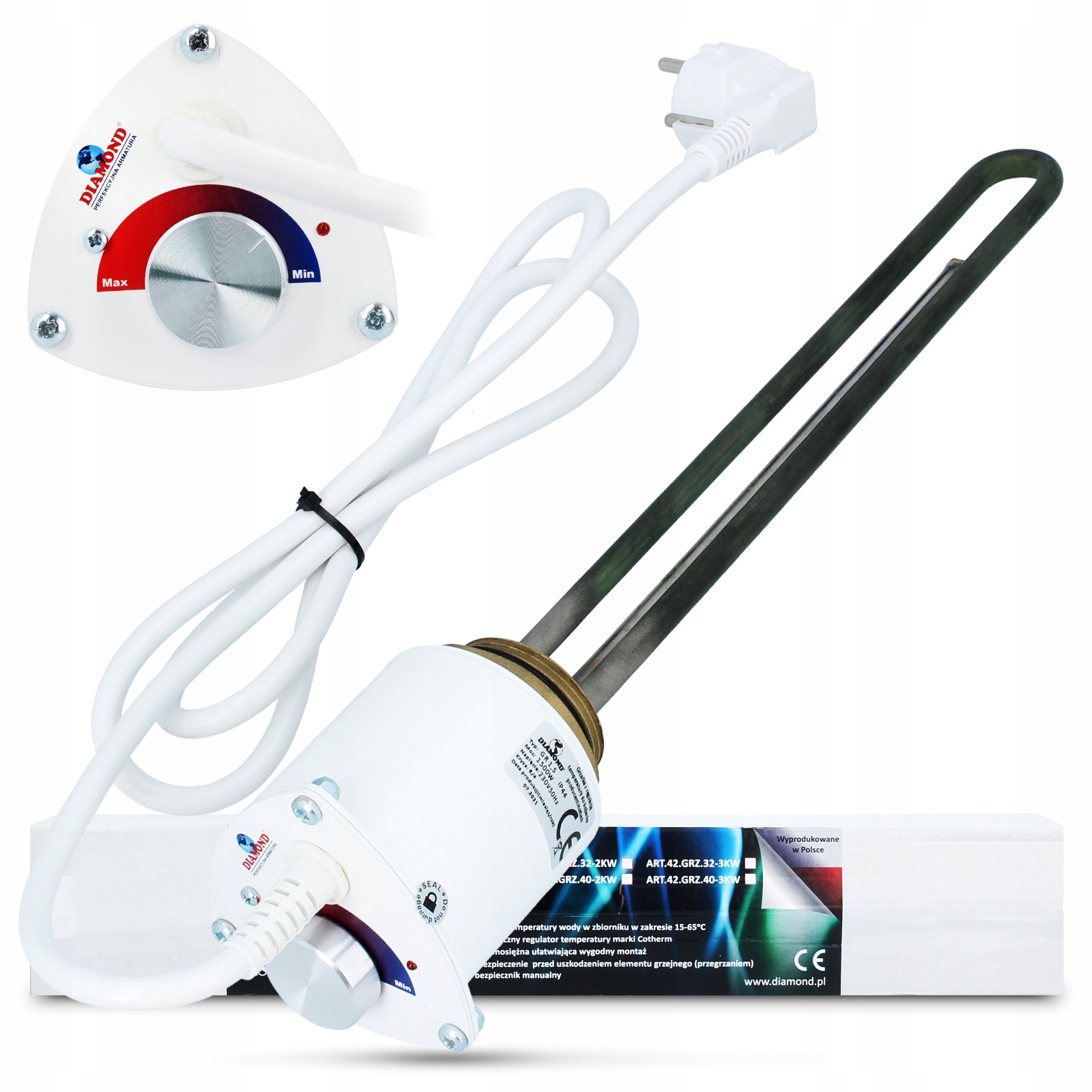 Elektrická Ohrievačka Bojlera 1500W Termostatom 6/4'' Reguláciou teploty Dz