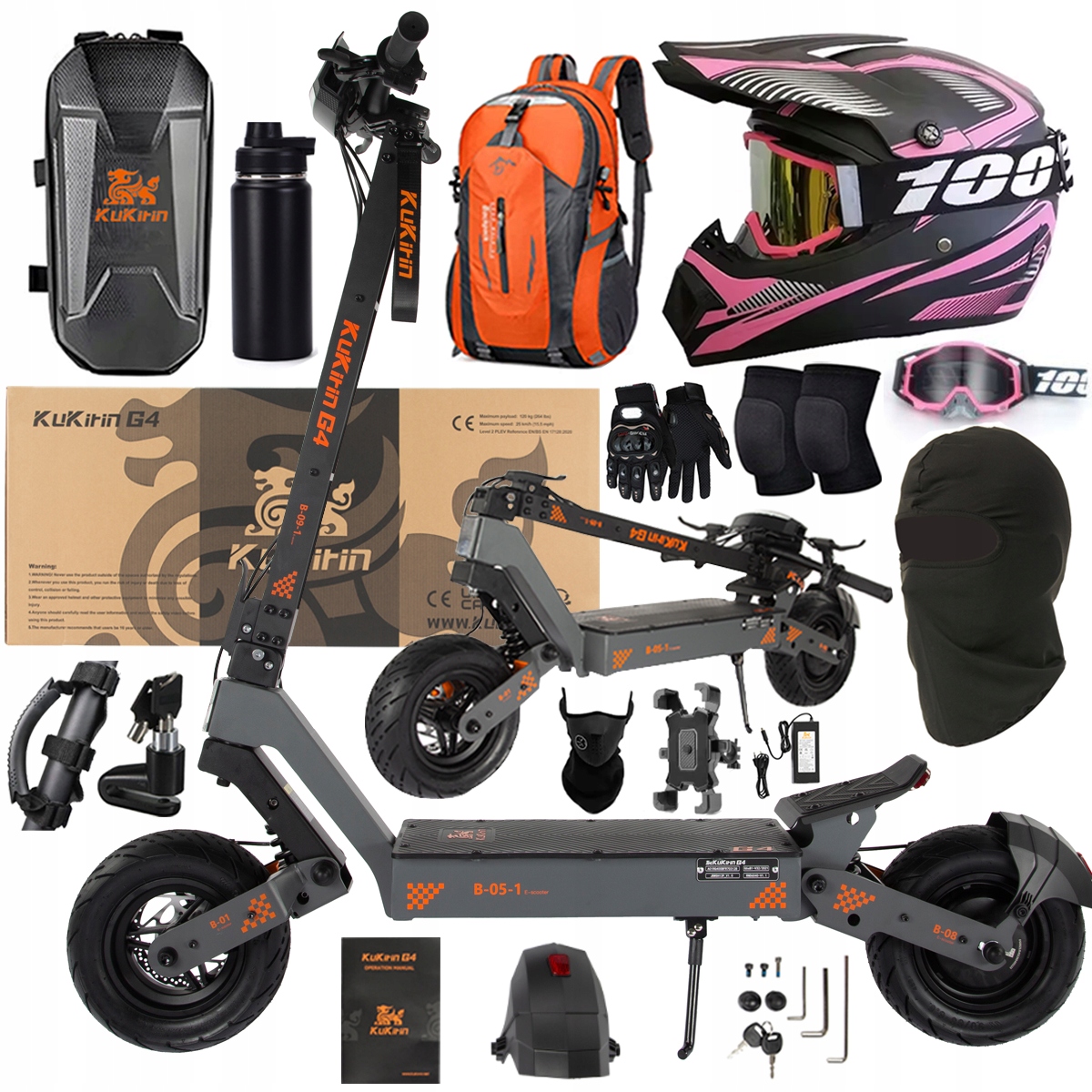 KuKirin G4 Skládací elektrická vozidla 2000W 70KM/H 60V 20Ah 75km Dárek