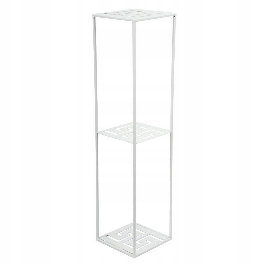 

Solidny kwietnik stojak metalowy 100 cm biały loft