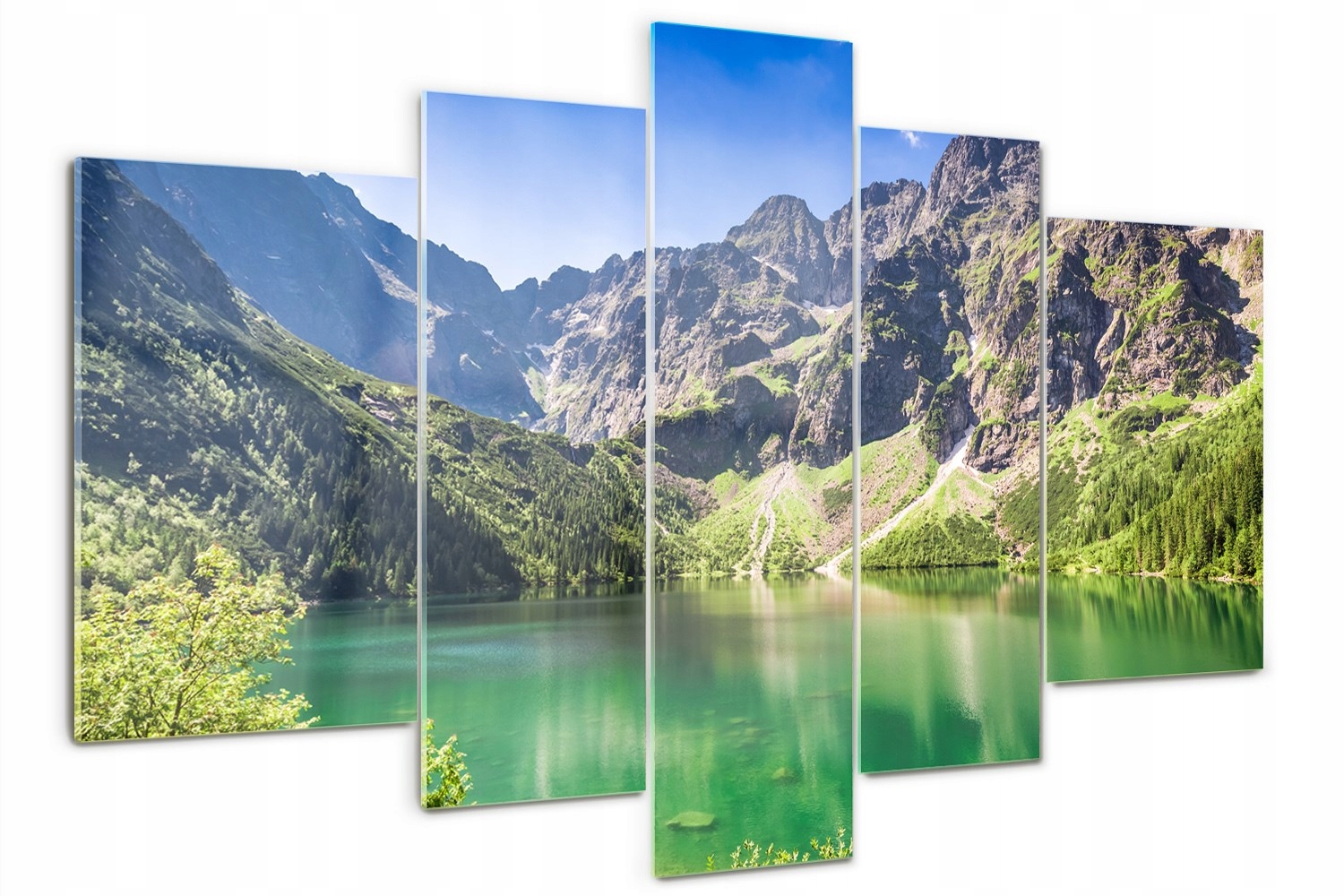 Skleněný triptych Mořské oko Tatry 170x100 cm