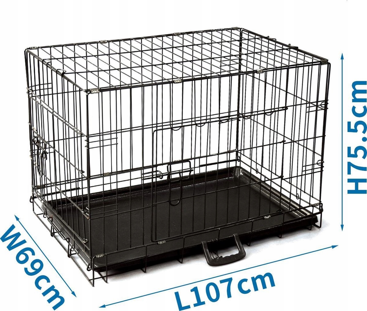 Klatka Metalowa Przenośna Dla Psa 107x69x75,5 Koje