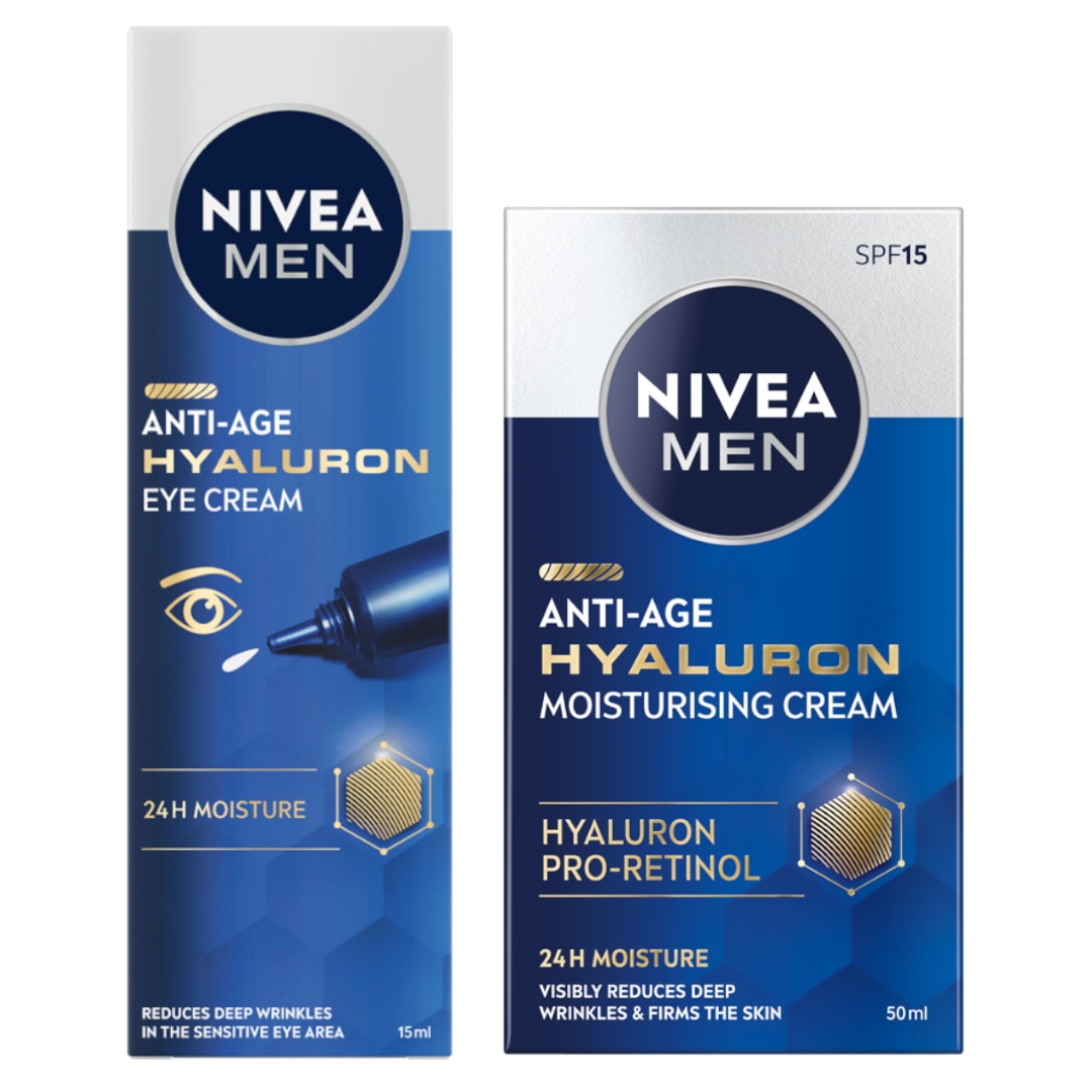 Nivea Men Hyaluron Krém proti vráskám na obličej 50 ml Pod oči 15 ml