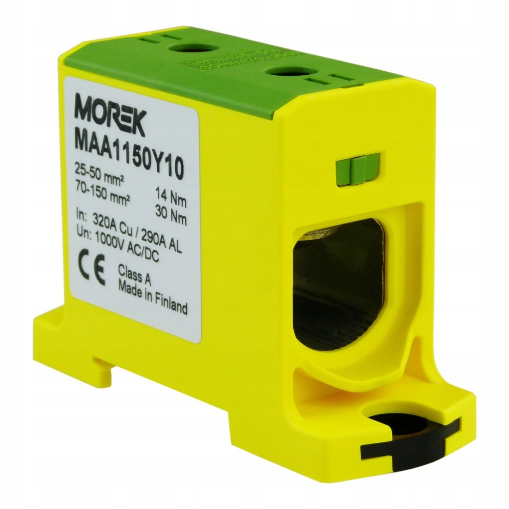 Kolejnicová spojka 25-150 mm2 2 otw Al/cu TH35 1P Morek