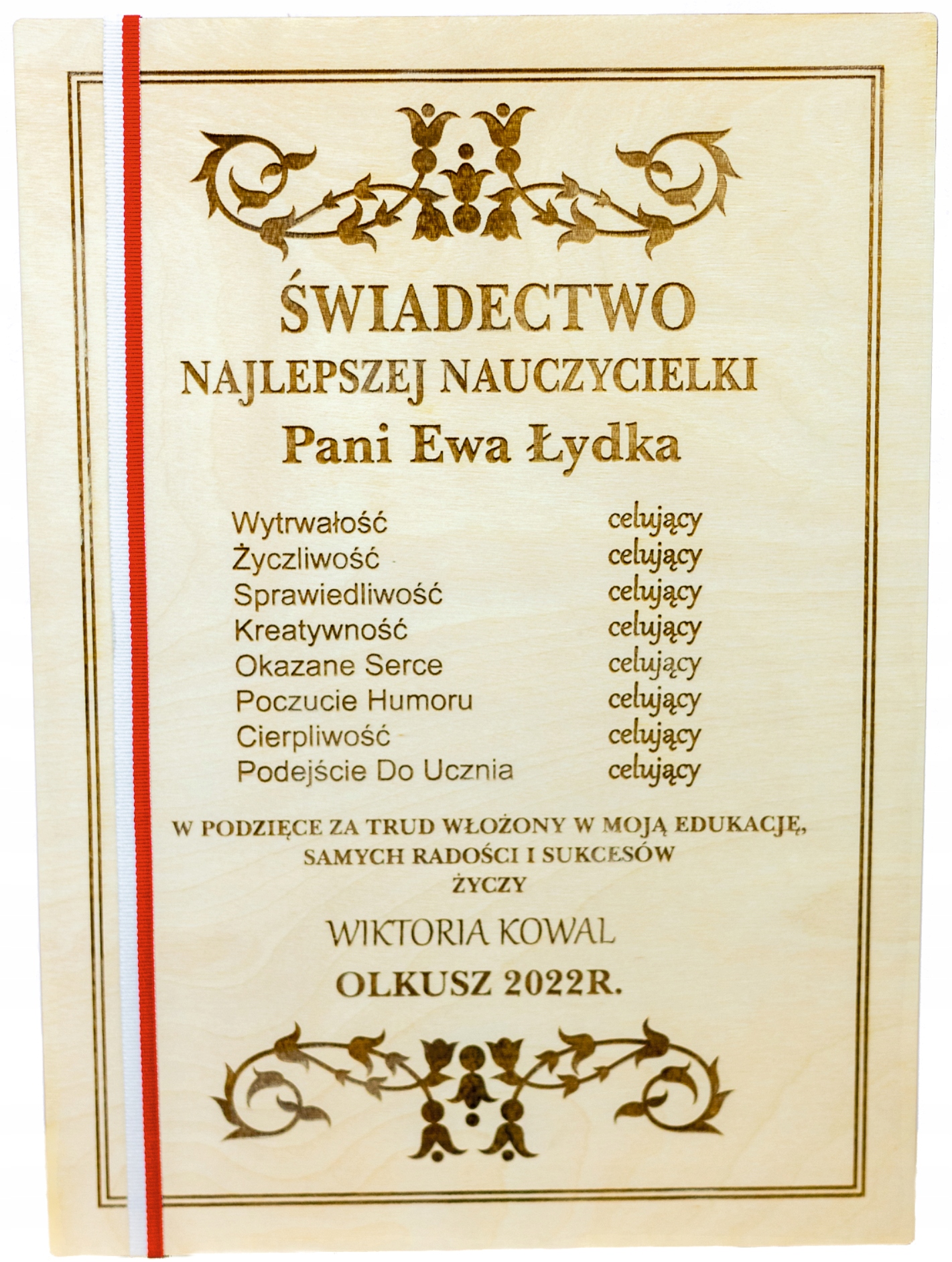 

dla Nauczyciela Na zakończenie roku Grawer