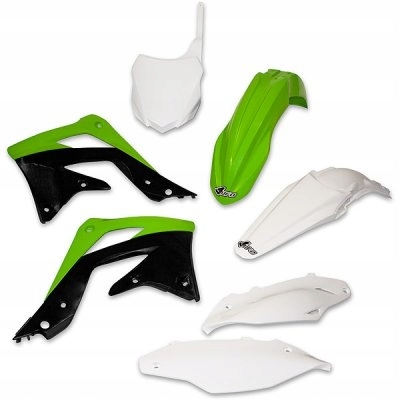 Ufo Sada Plastov Kawasaki Kxf 450 '13-'15 Farba Oem (zelená/biela/ča