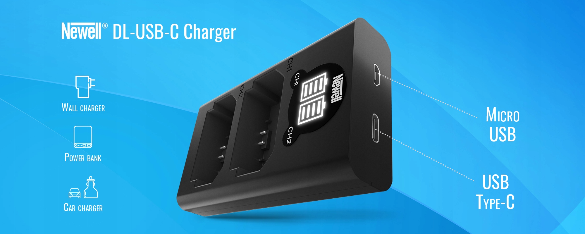 ŁADOWARKA USB DUAL LCD NEWELL DO FUJIFILM NP-W235 Model NP-W235