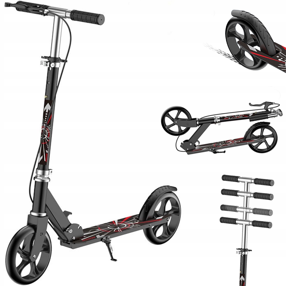 Składana Duża Hulajnoga miejska dwukołowa z hamulcem hamulec