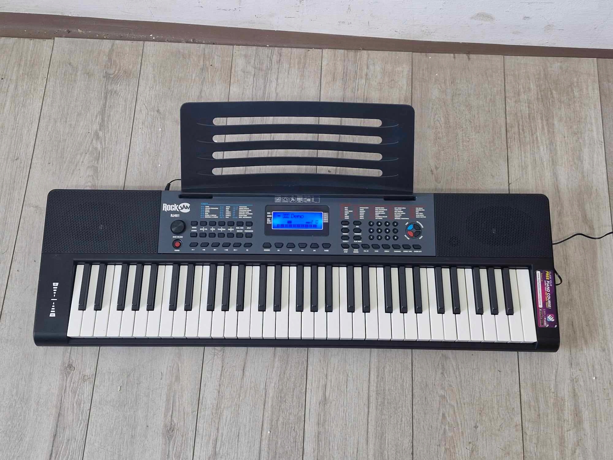 Keyboard RockJam RJ461 61klawiszy, standardowa szerokość Wysokość produktu 8 cm