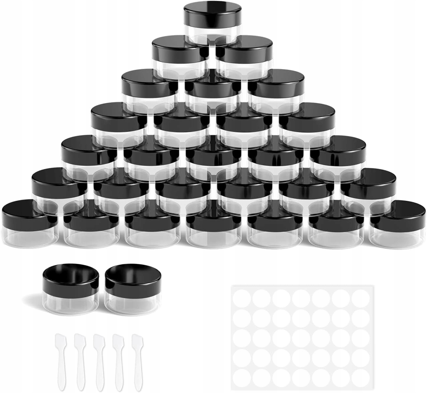 30 x Sklenička Plastová Na Krém Kosmetika Koření Šroubovací Malá