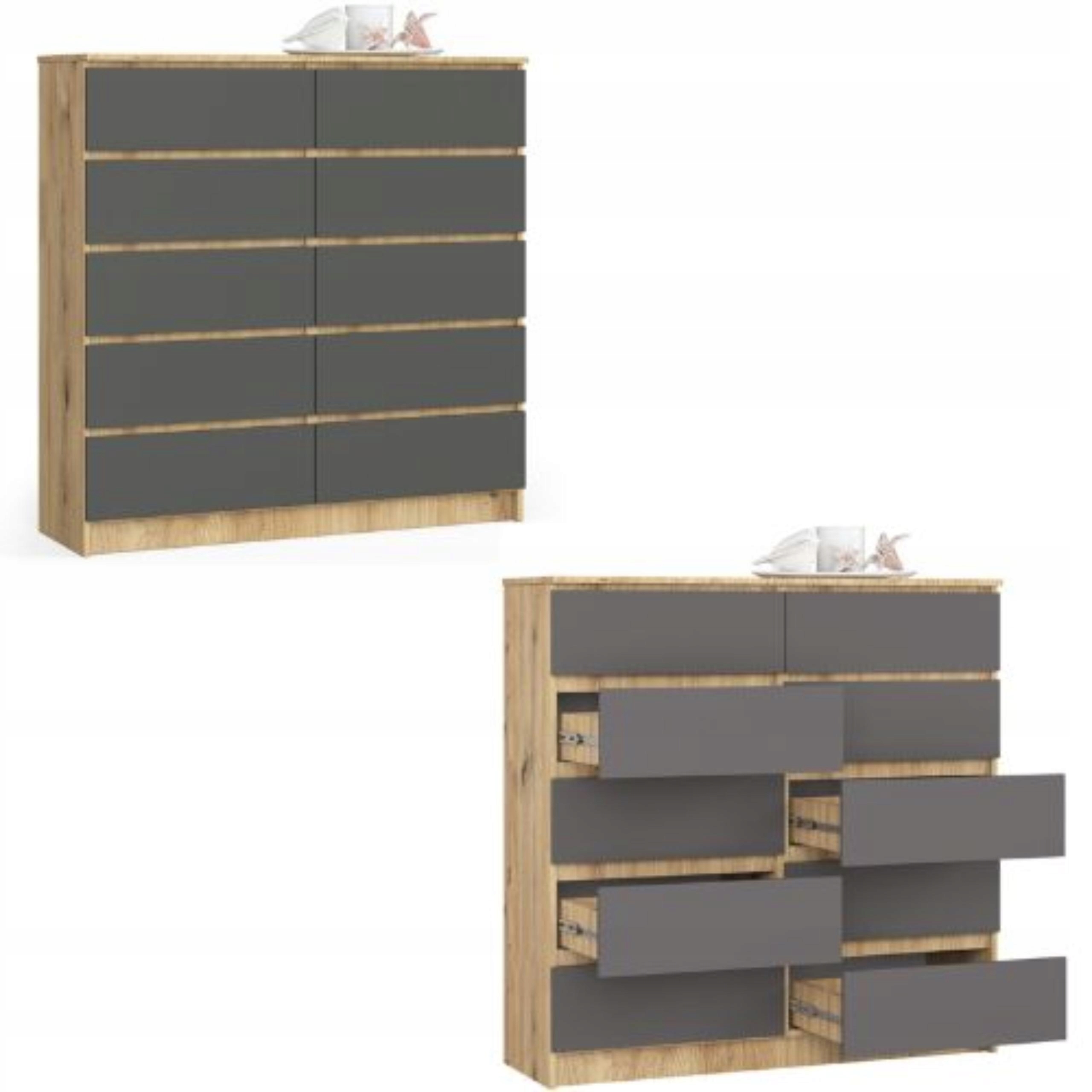 Komoda, skrinka K120 10 zásuviek artisan-grafit Akd