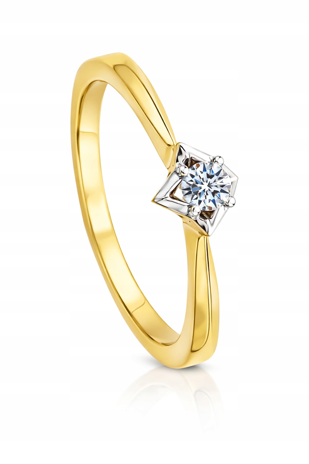 Prstýnek Au 585 s diamantem R1253 velikost 10