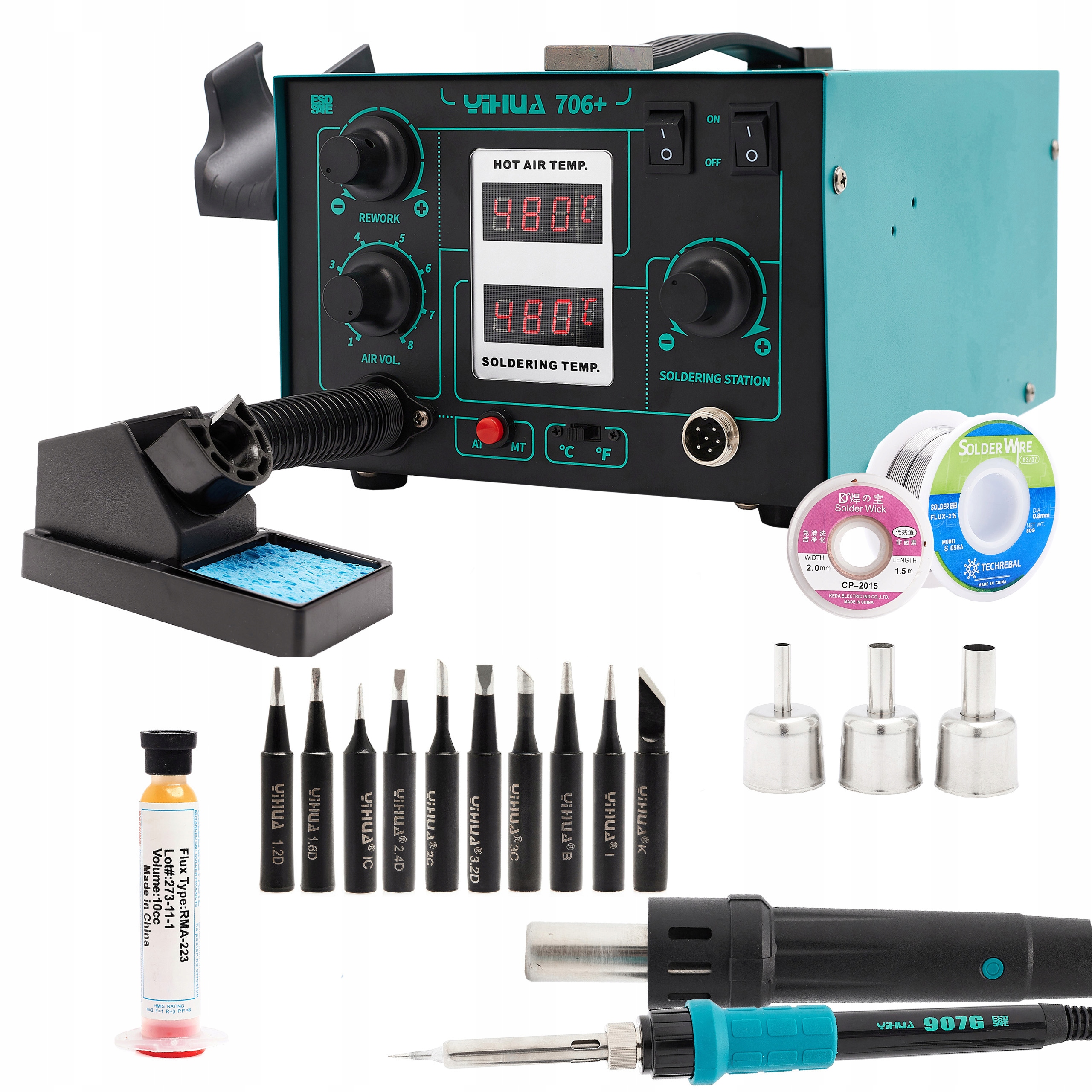 Hotair Stanice Yihua 706 10x Hroty Spletovaná Cín 50g Tavidlo