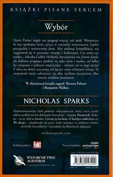 KOLEKCJA NICHOLAS SPARKS nr 13 - WYBÓR Numer czasopisma 13
