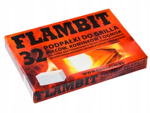 Podpałka Flambit Kostka Biała 32szt. Grill Piec Waga produktu z opakowaniem jednostkowym 0.5 kg
