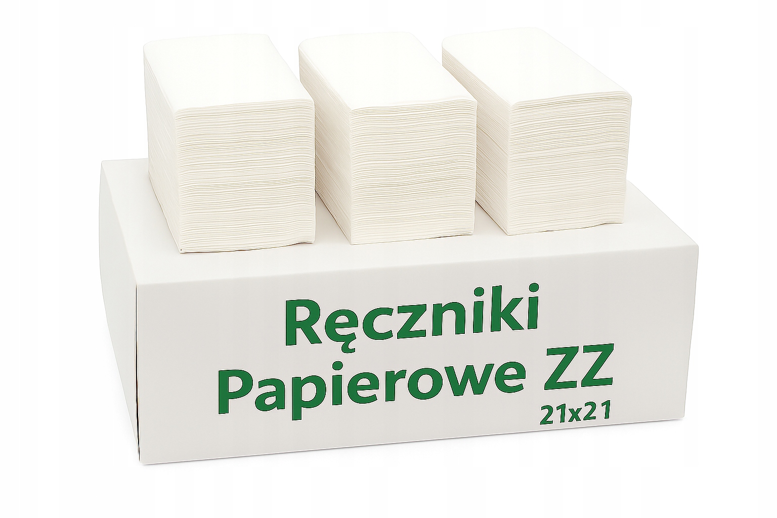 Levně Papírové ručníky Zz 21x21 cm, 2 vrstvy, bílé, celulózové – balení 3000 ks