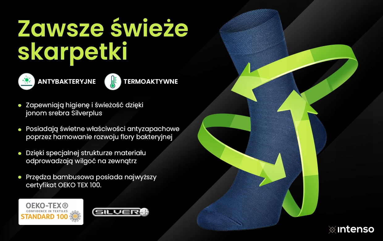 SKARPETY MĘSKIE BAMBUSOWE INTENSO skarpetki 41-43 Model 1061