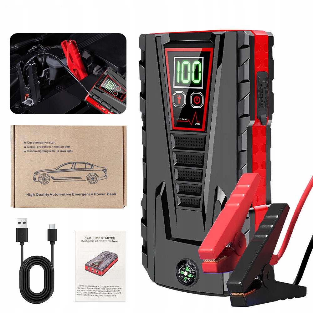99800 mAh Startér Automobilového Autostartovacího Zařízení, Nouzová Powerbanka
