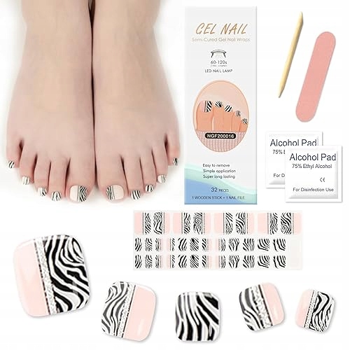 Gelové Nálepky Na Nehty A Nohy Pedikúra Uv 32 Kusů Pro Ženy