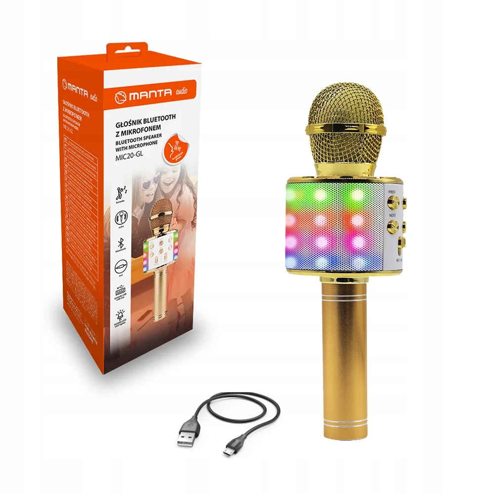 

Mikrofon Karaoke Z Głośnikiem Manta Bluetooth Led