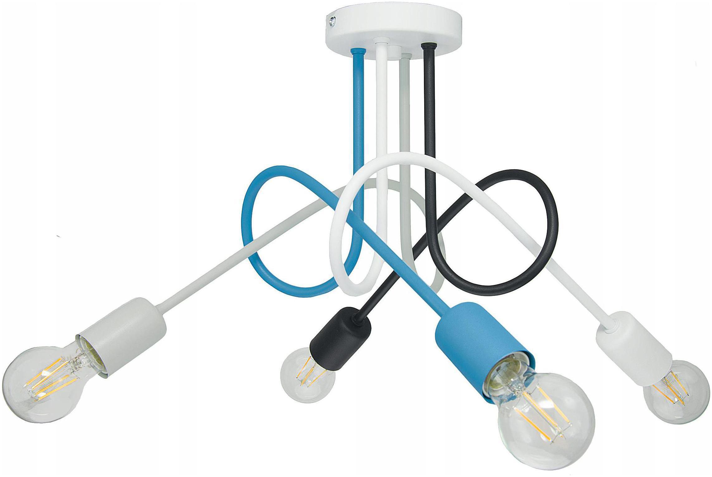 Lampa Sufitowa Kolorowa Plafon Żyrandol Wisząca 4 Led Multikolor