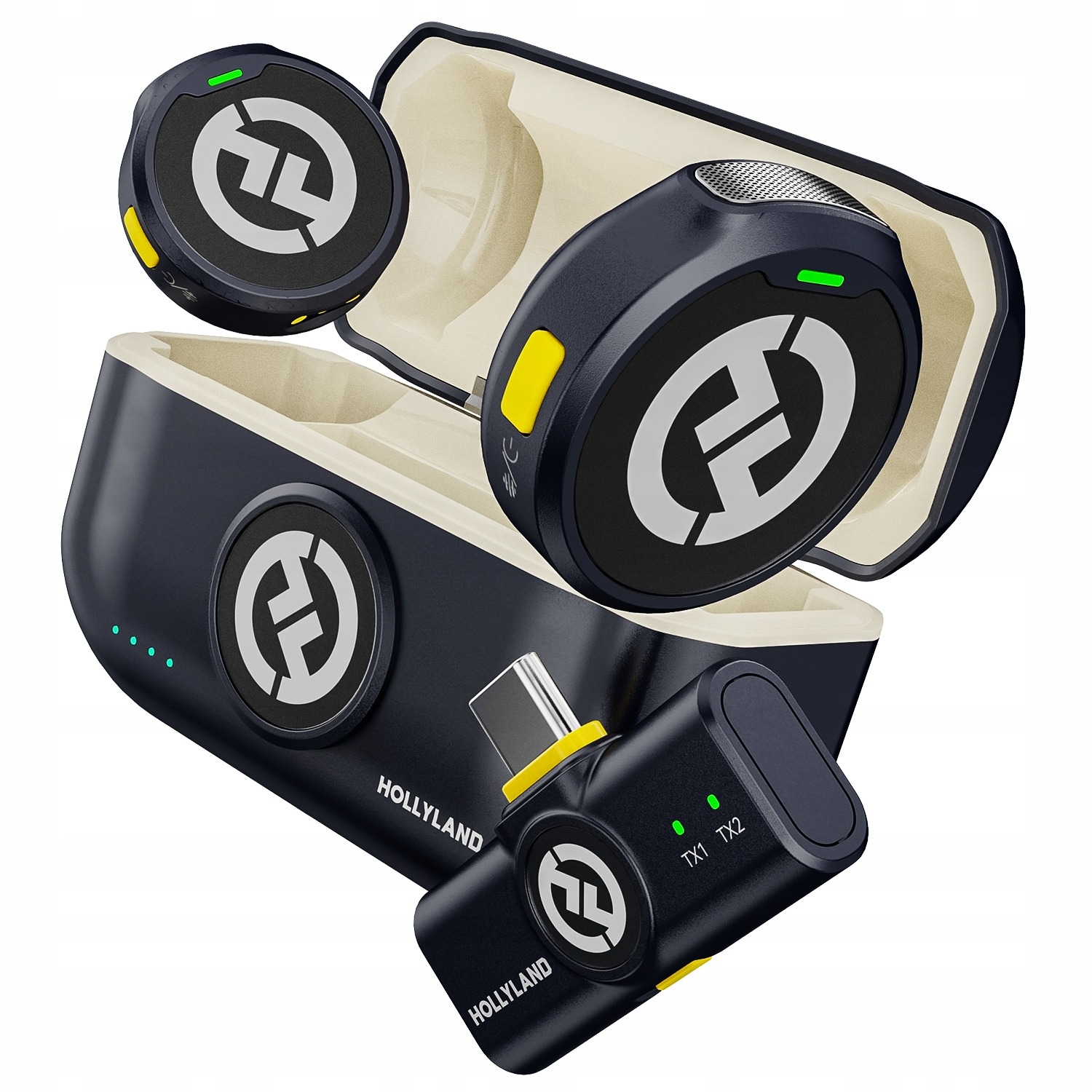 Mikrofon bezprzewodowy krawatowy Hollyland Lark M2 Usb-c 300m 30H (2TX+1RX)