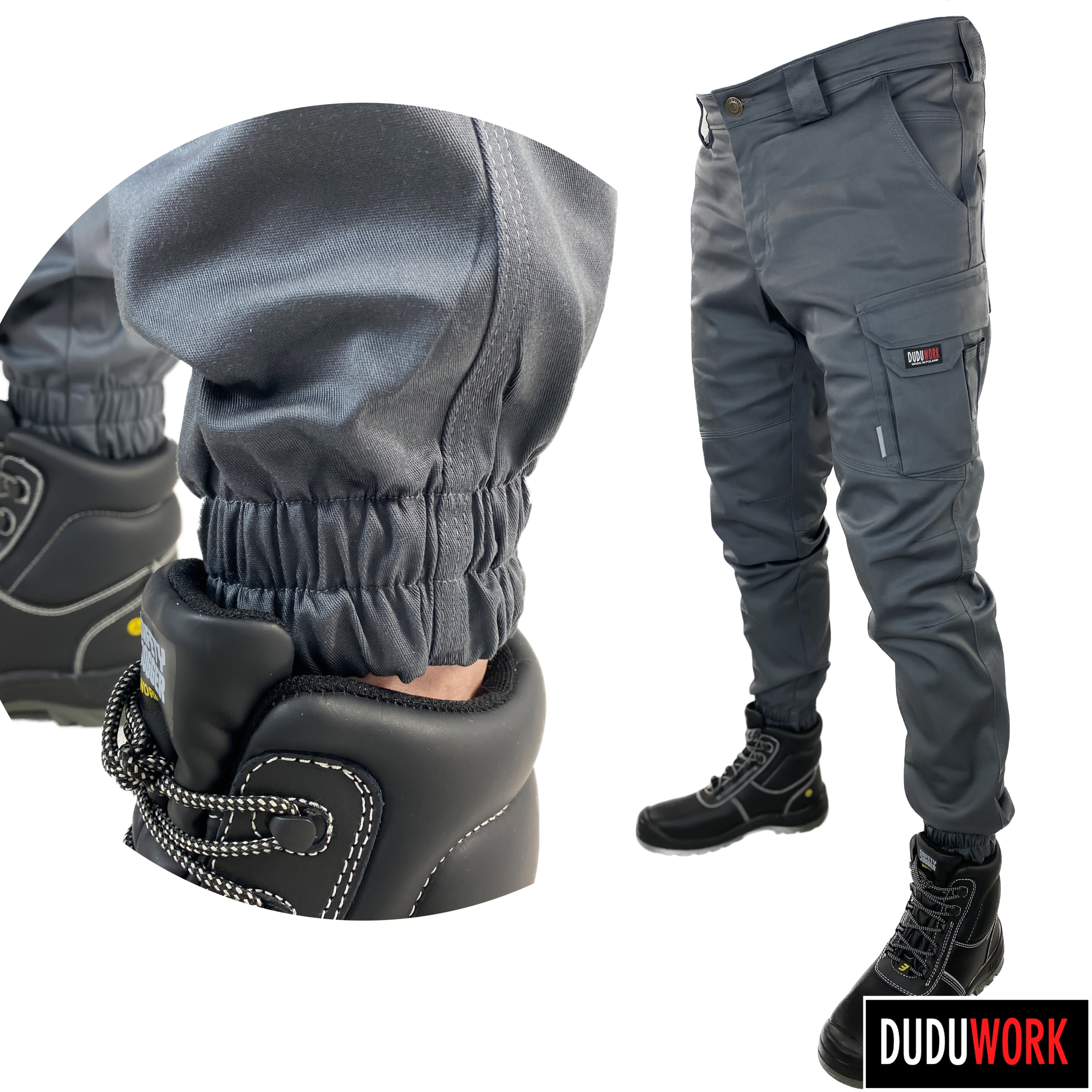 Joggery ROBOCZE BHP DuduWork Szare Elastyczne 56 Marka Duduwork
