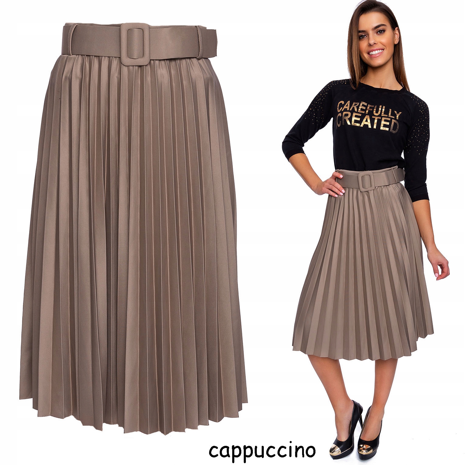 802__roz.M_SPÓDNICA PLISOWANA PASEK GUMKA Marka Amarant