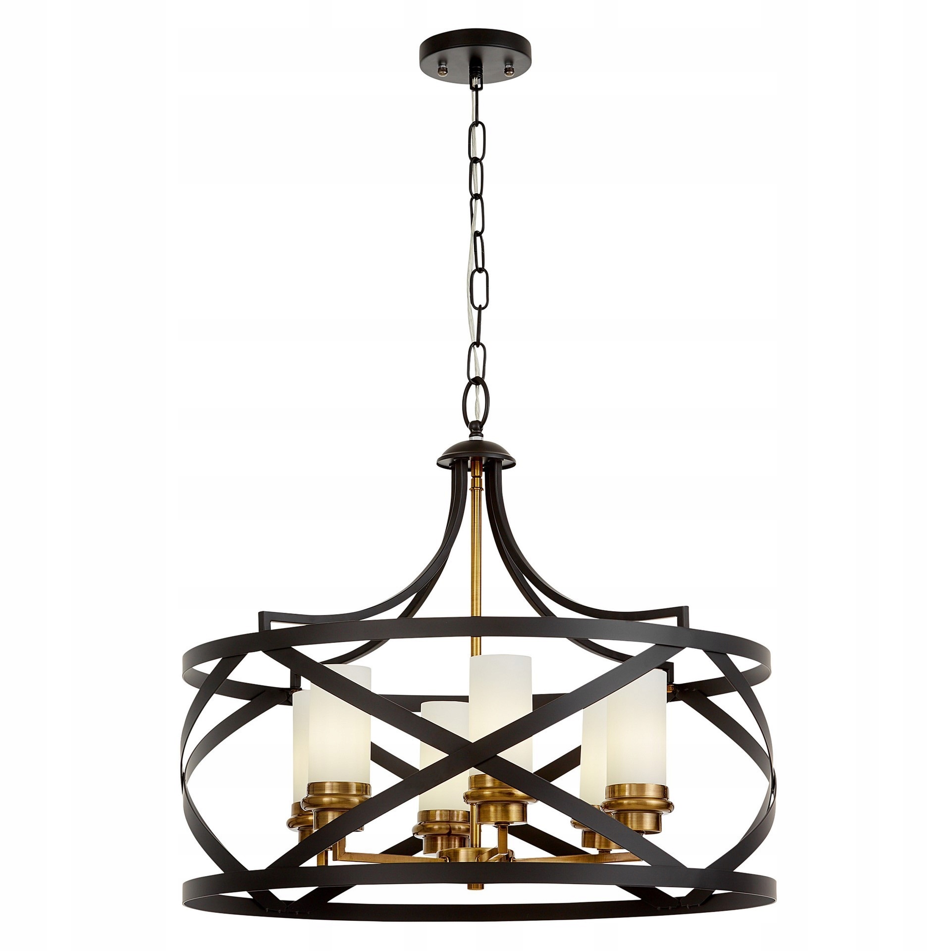 Lampa Wisząca Sufitowa Żyrandol Nowoczesna Loft Czarna Mosiężna Astila W6