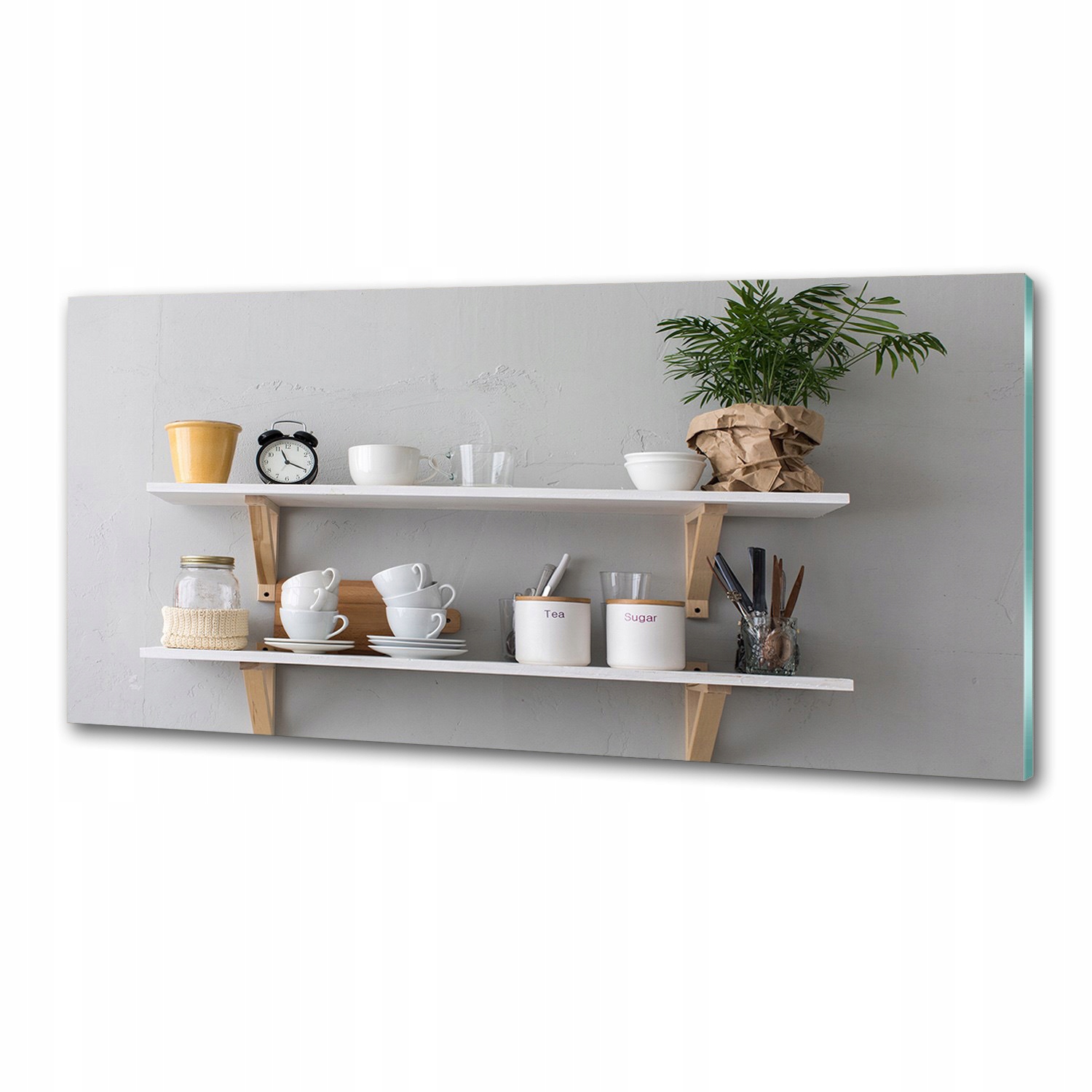 Panel do kuchyne Ozdoby na poličke 125 x 50 cm Lepidlo