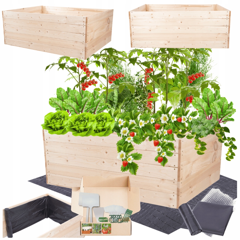 Zeleninový Záhon dřevěný záhon vyvýšená skříň treláž květináč 45x120x90