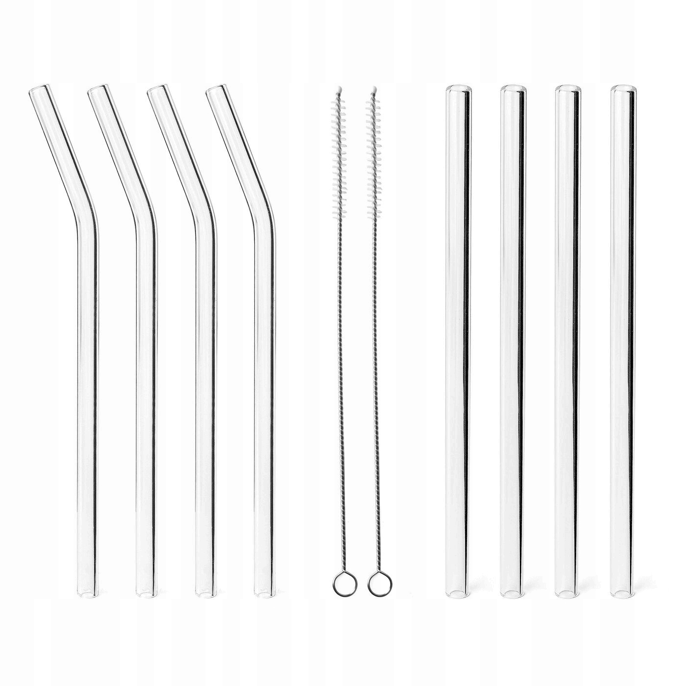 

Eko szklane Słomki rurki do napojów Wielorazowe x8