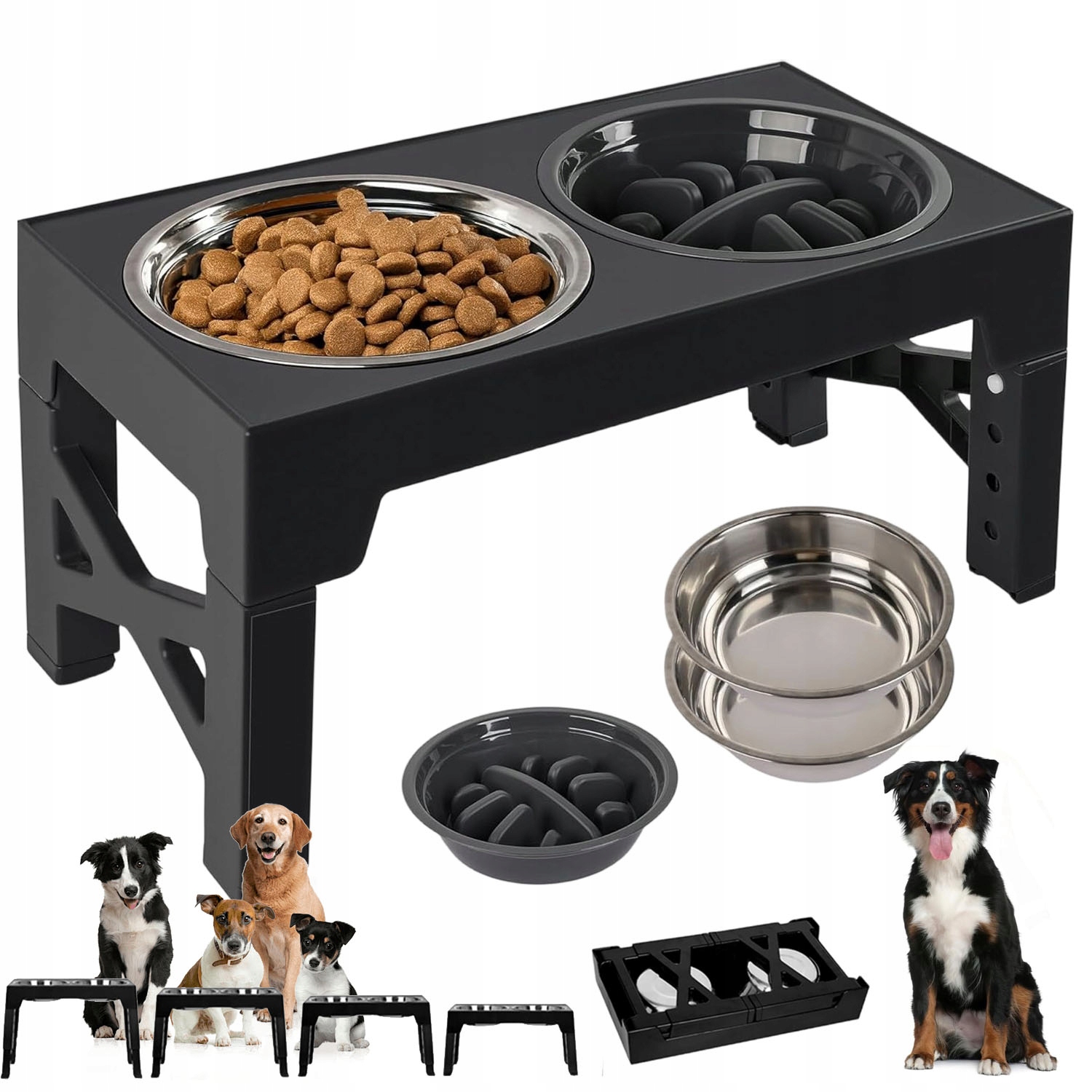 Miska Na Stojanu Pro Psy A Kočky S Miskou Zpomalující Jídlo 8-32 CM