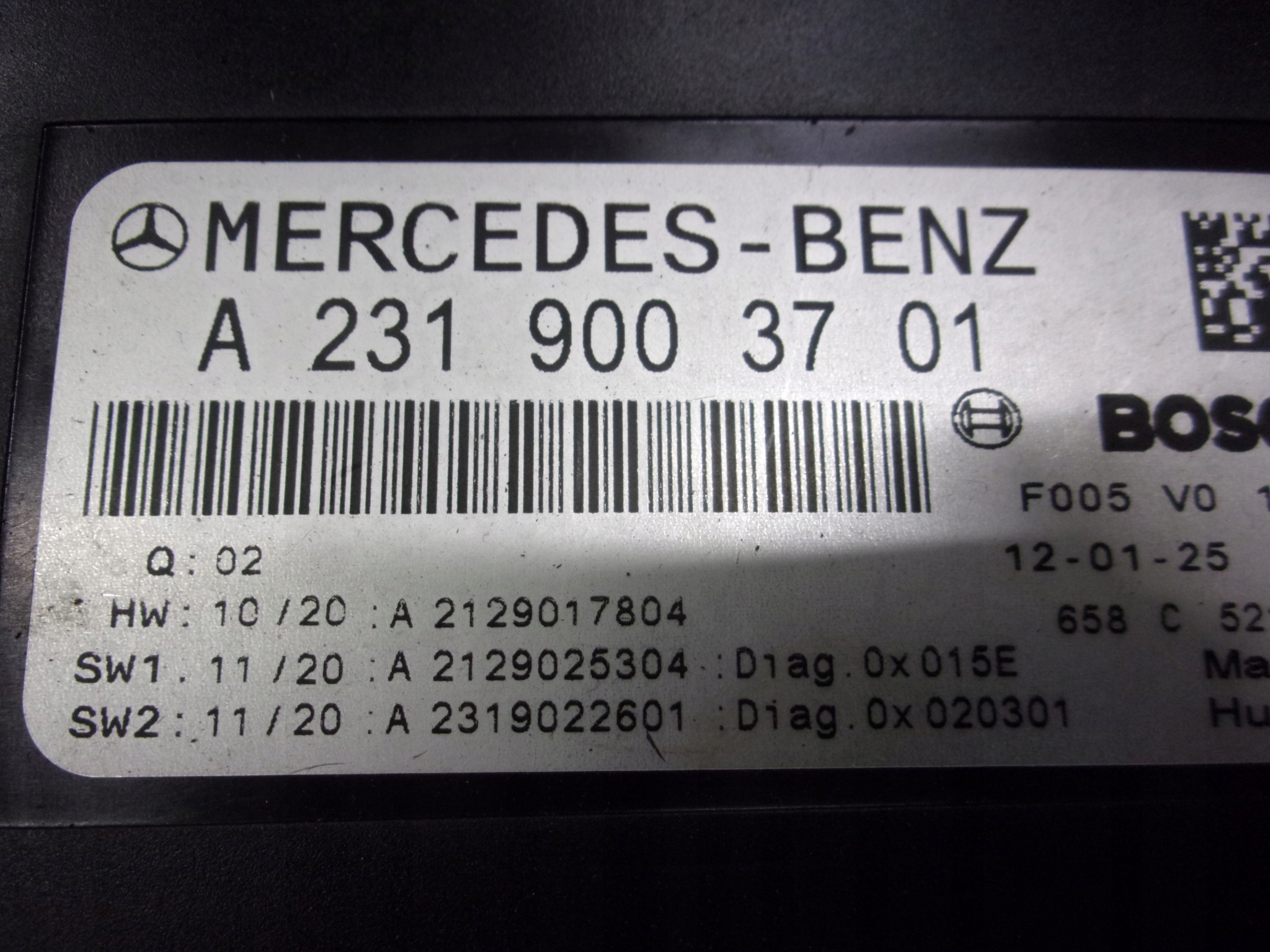 MERCEDES R231 SL 231 SL500 SL500 module control unit A2319003701