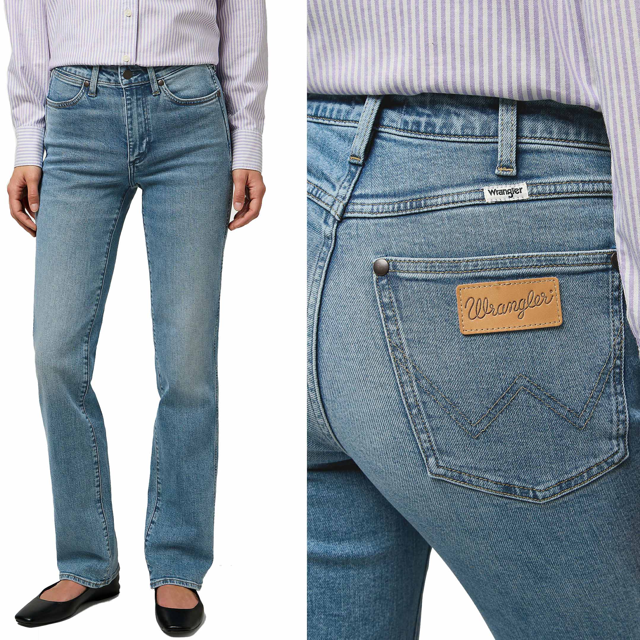 Wrangler Straight Indigo Valley damskie spodnie jeansy proste W30 L30
