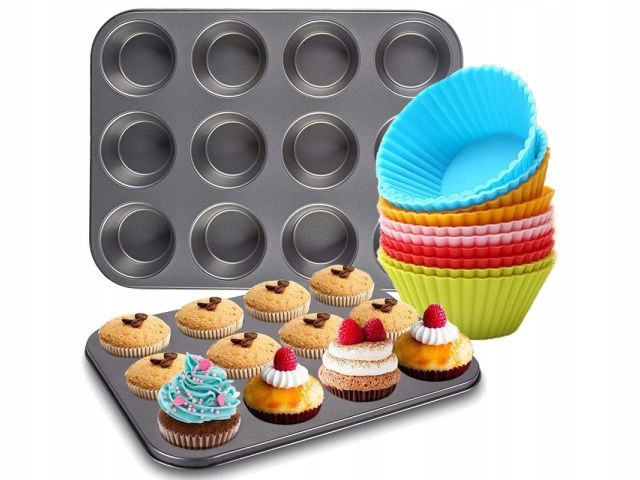 

Blacha Forma do pieczenia muffinek 35x26 Czarna