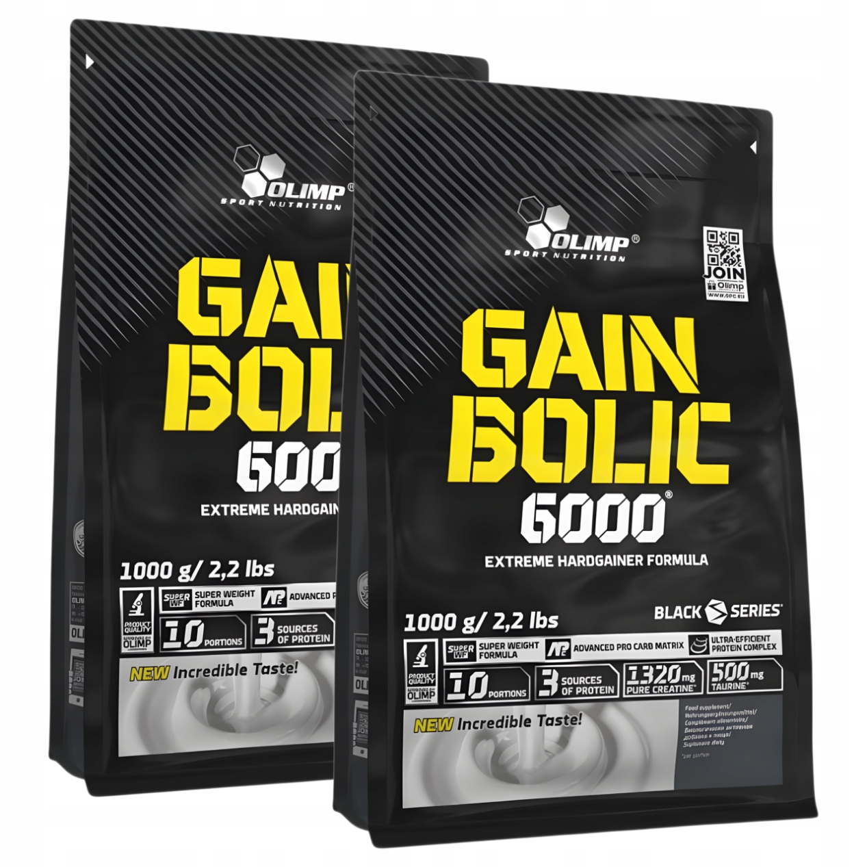 2x Gainer Olimp Vanilková příchuť Gain Bolic 6000 Sacharidy 1 kg