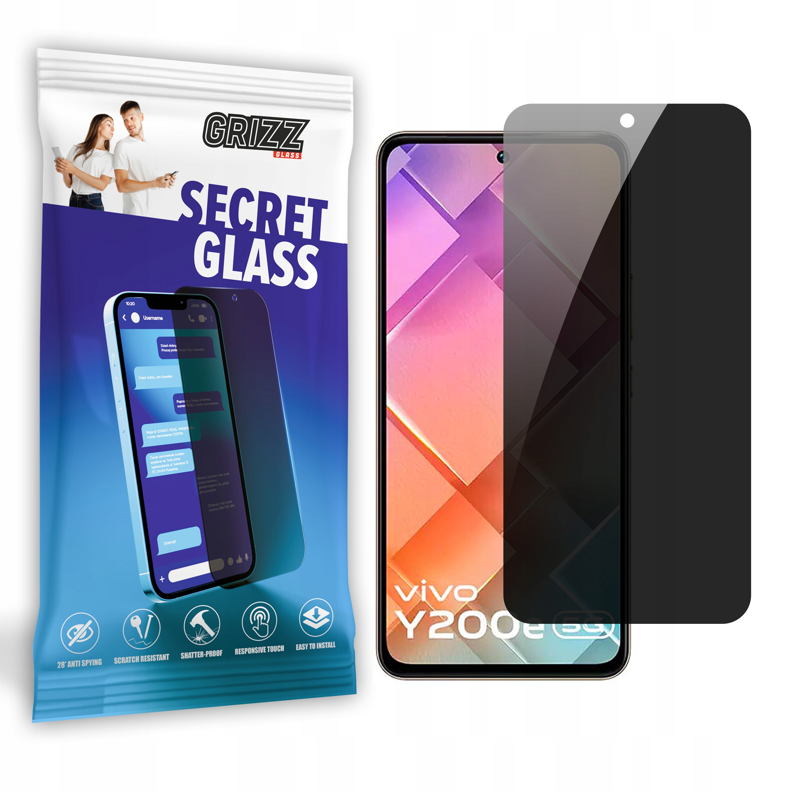 Prywatyzujące szkło ochronne do Vivo Y200e