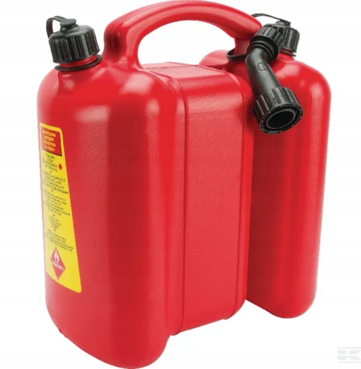 Kanister 6+3 l na palivo červený Tecomec