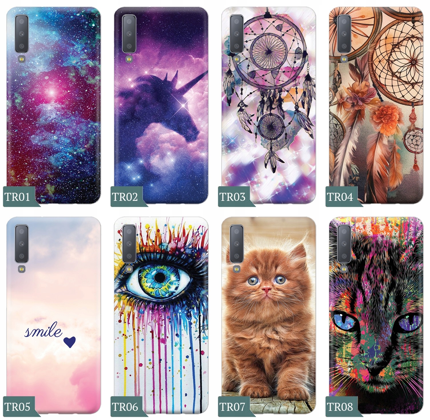 ETUI do SAMSUNG GALAXY A7 2018 + SZKŁO CASE WZORY Marka Inna