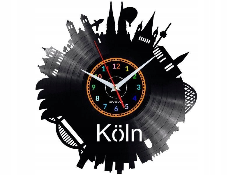 Kolonie Koln Dekorativní Nástěnné Hodiny Moderní Vinylová Deska Vinyl Na P