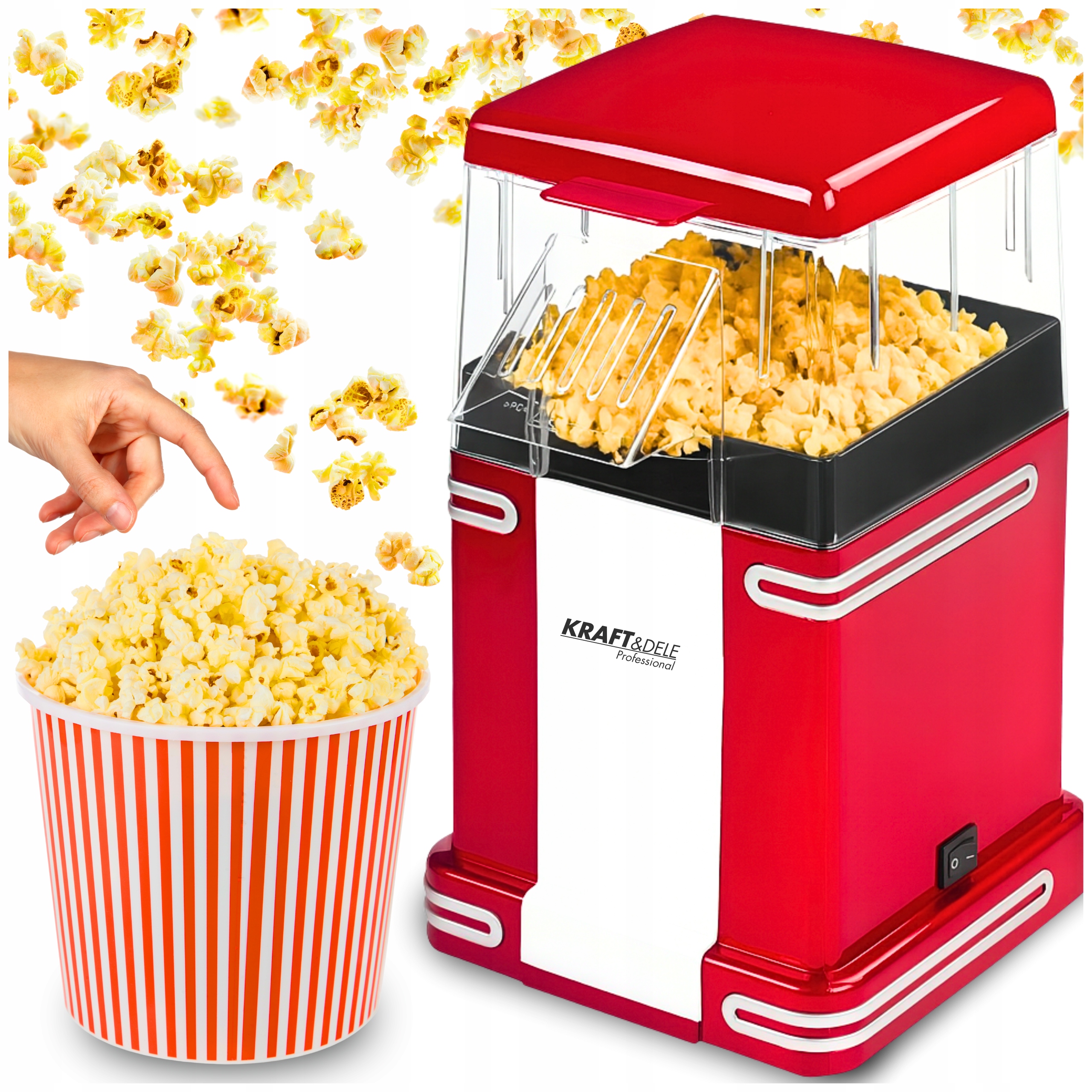 Maszyna Do Popcornu Domowa Urządzenie Maszynka Mini Beztłuszczowa 1500W