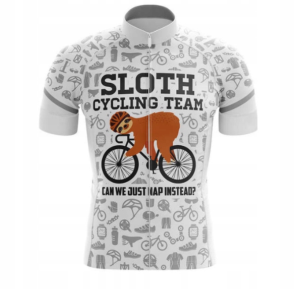 KOSZULKA Z MOTYWEM LENIWCA ROWEROWA BLUZKA ZAMEK
